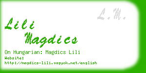 lili magdics business card